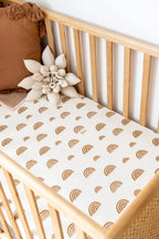 organic cot sheet - rainbow ivory + umber