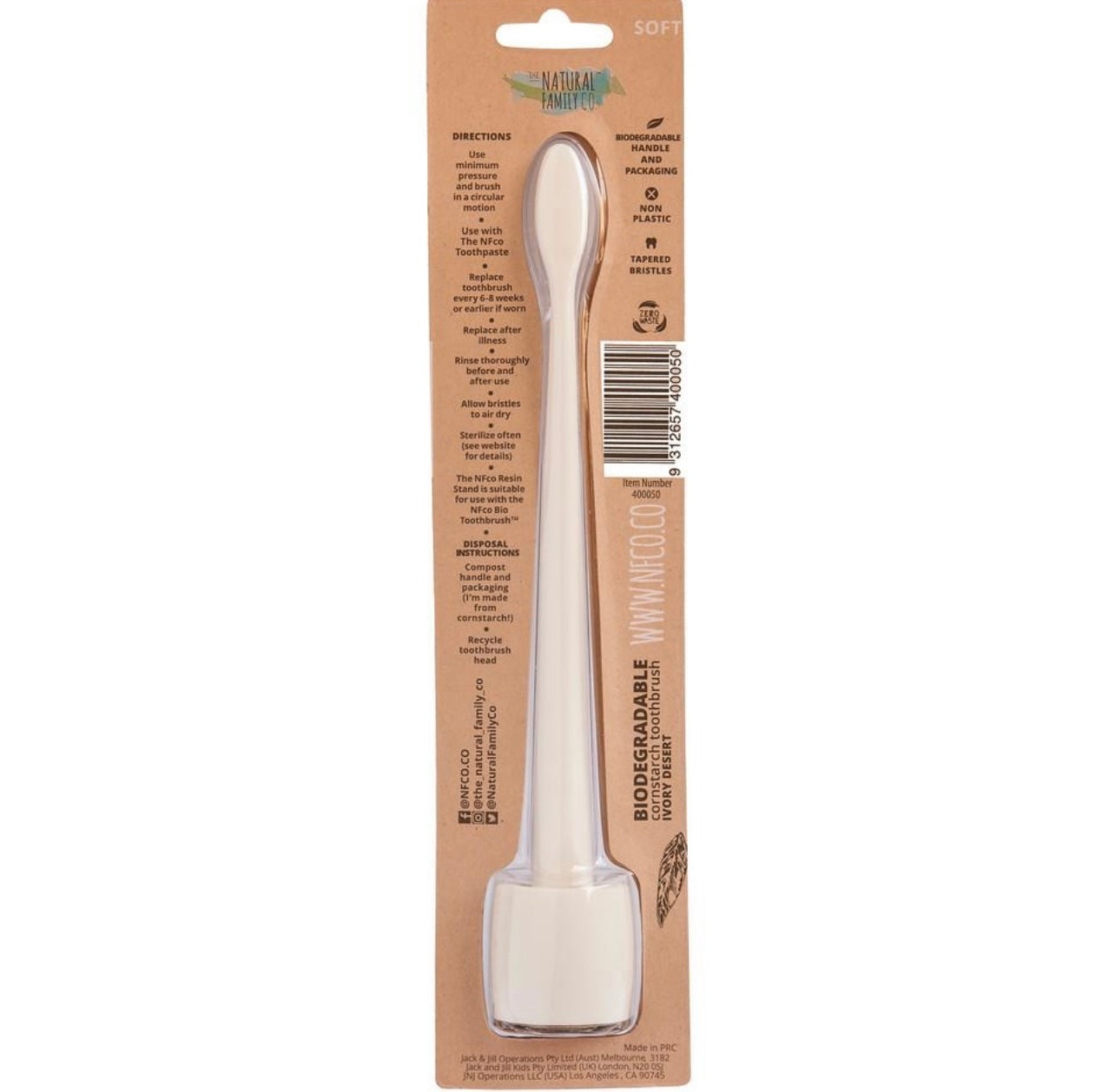 Bio Toothbrush & Stand - Ivory Desert