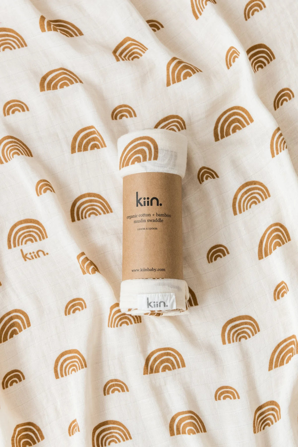 organic swaddle - rainbow ivory + umber