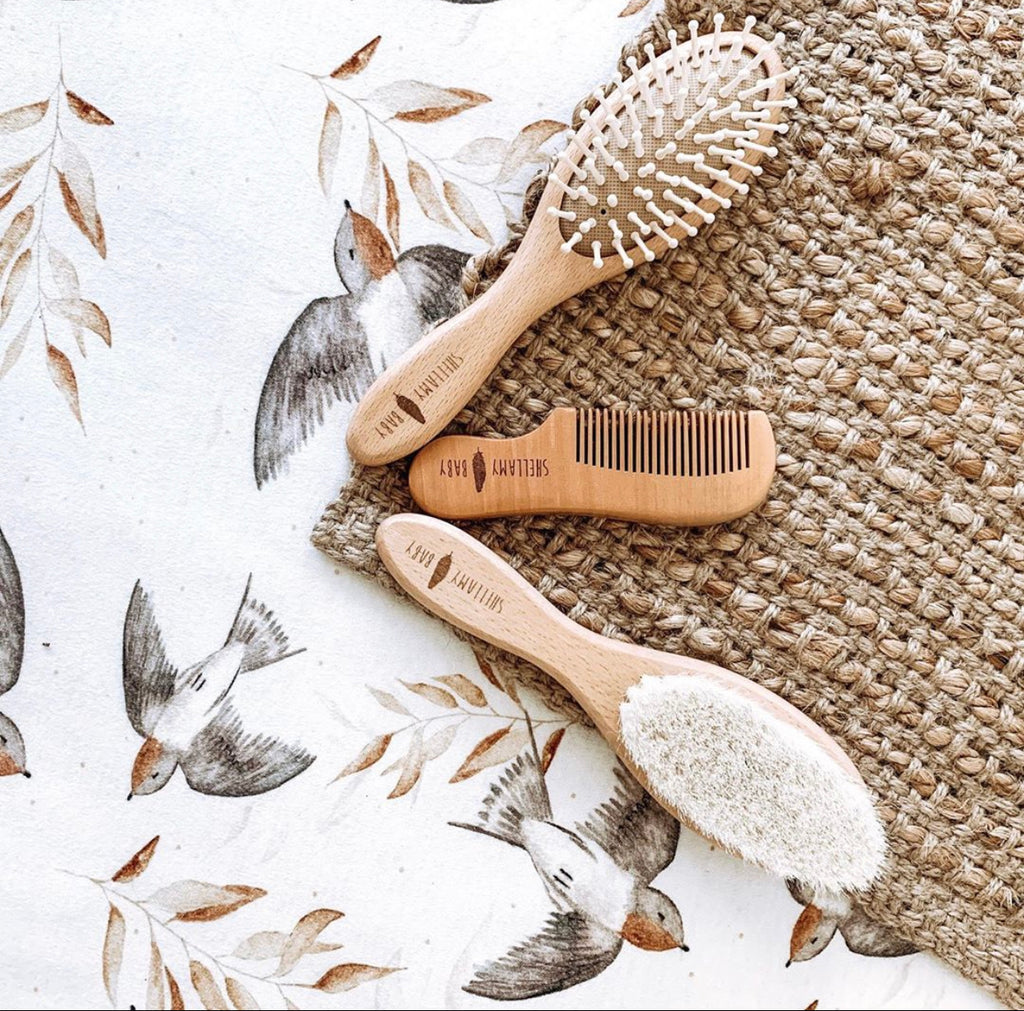 3 Piece Wooden Brush Set