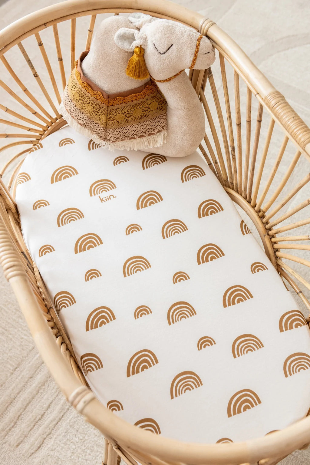 organic change pad/bassinet sheet - rainbow ivory + umber