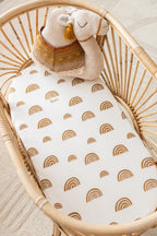 organic change pad/bassinet sheet - rainbow ivory + umber