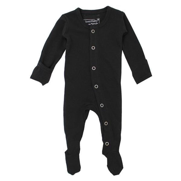 L'ovedbaby Organic Gl'oved Footed Overall - Black