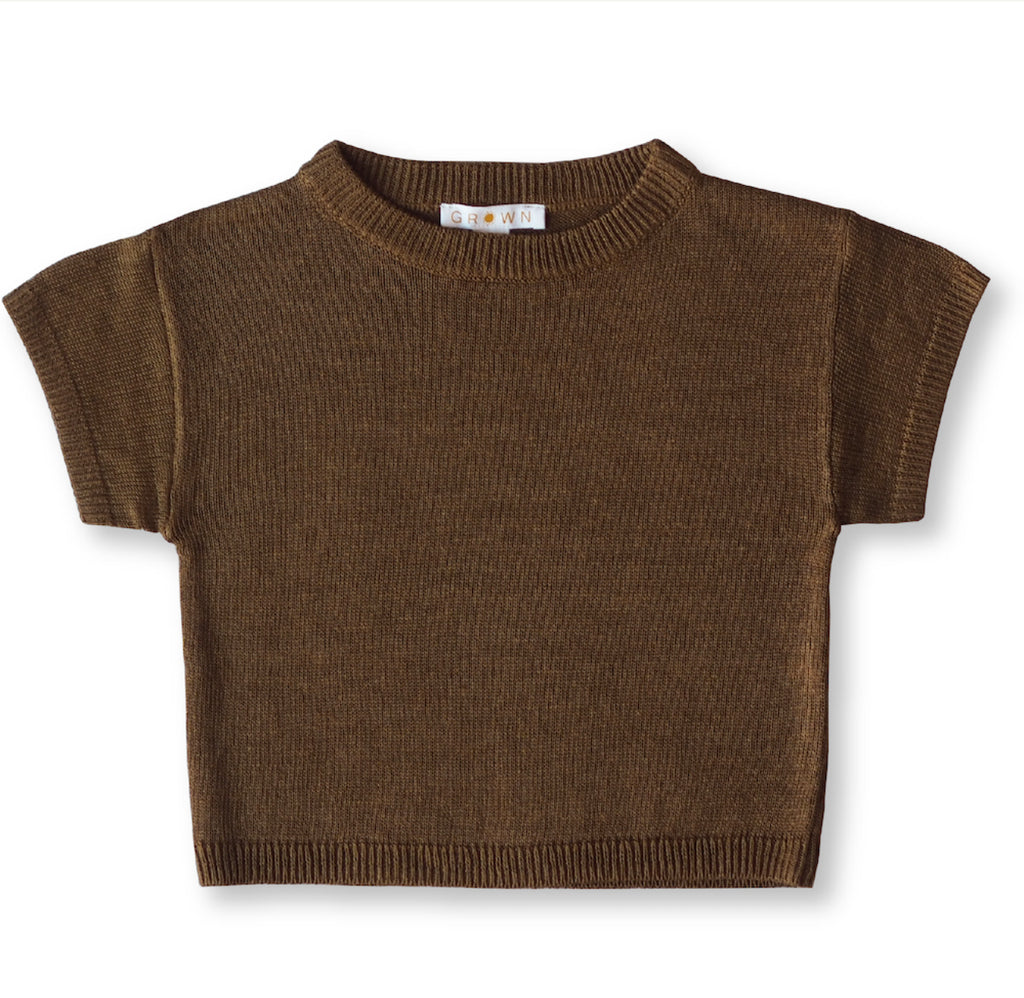 Linen Knit Tee - Mocha