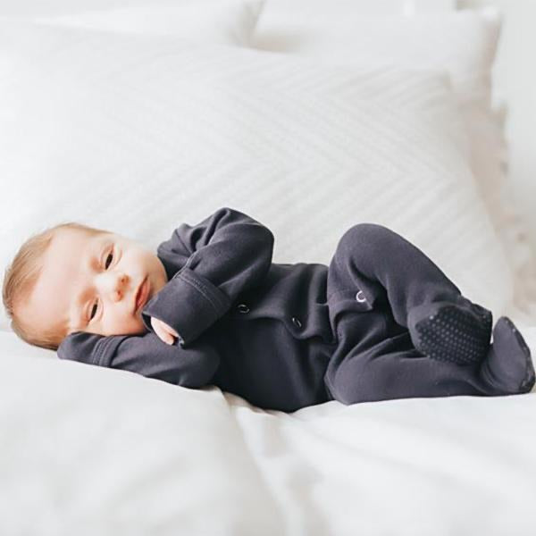 L'ovedbaby Organic Gl'oved Footed Overall - Black