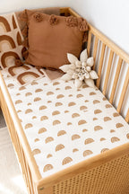organic cot sheet - rainbow ivory + umber