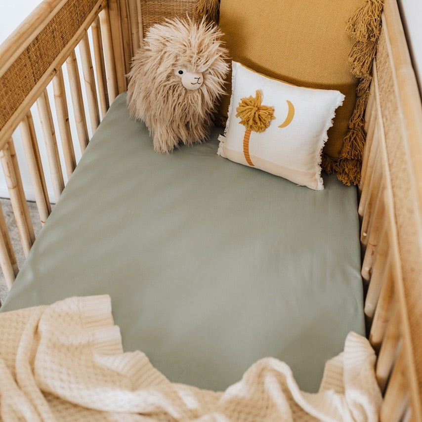 Fitted Cot Sheet - Sage