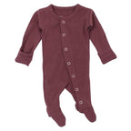L'ovedbaby Organic Gl'oved Footed Overall - Eggplant