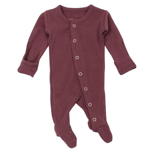 L'ovedbaby Organic Gl'oved Footed Overall - Eggplant